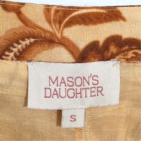 Mason's Daughter Emma Floral Linen Blend Maxi Skirt Golden Meadow Size Small - Picture 5 of 16